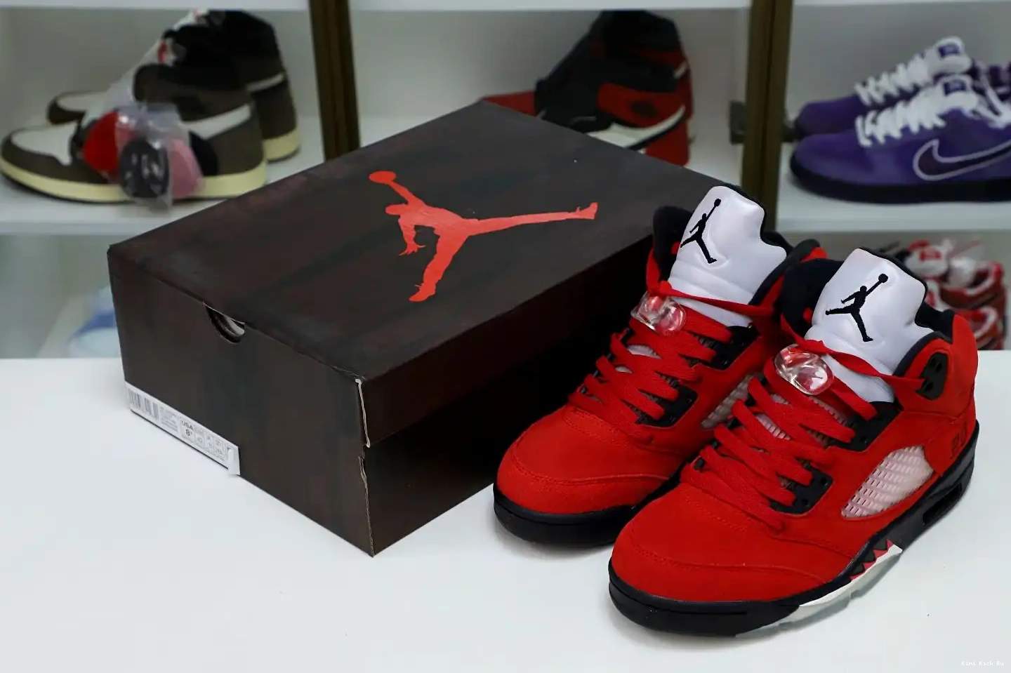 Kimikick RETRO BULL AIR JORDAN 5 SUEDE RED RAGING 0720